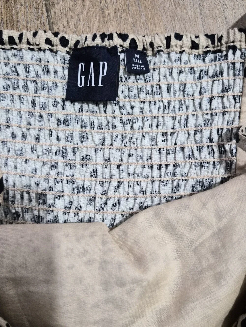 GAP Leopard Print Linen Blend Mini Dress Size Medium Tall